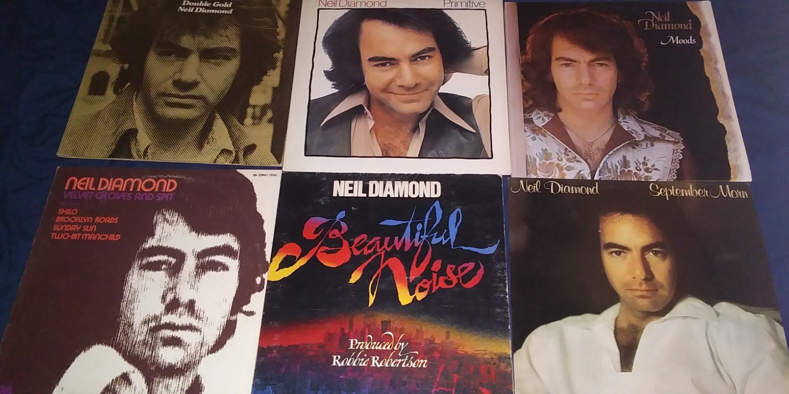 Neil Diamond vinyl albums.. 6 albums used but good shape