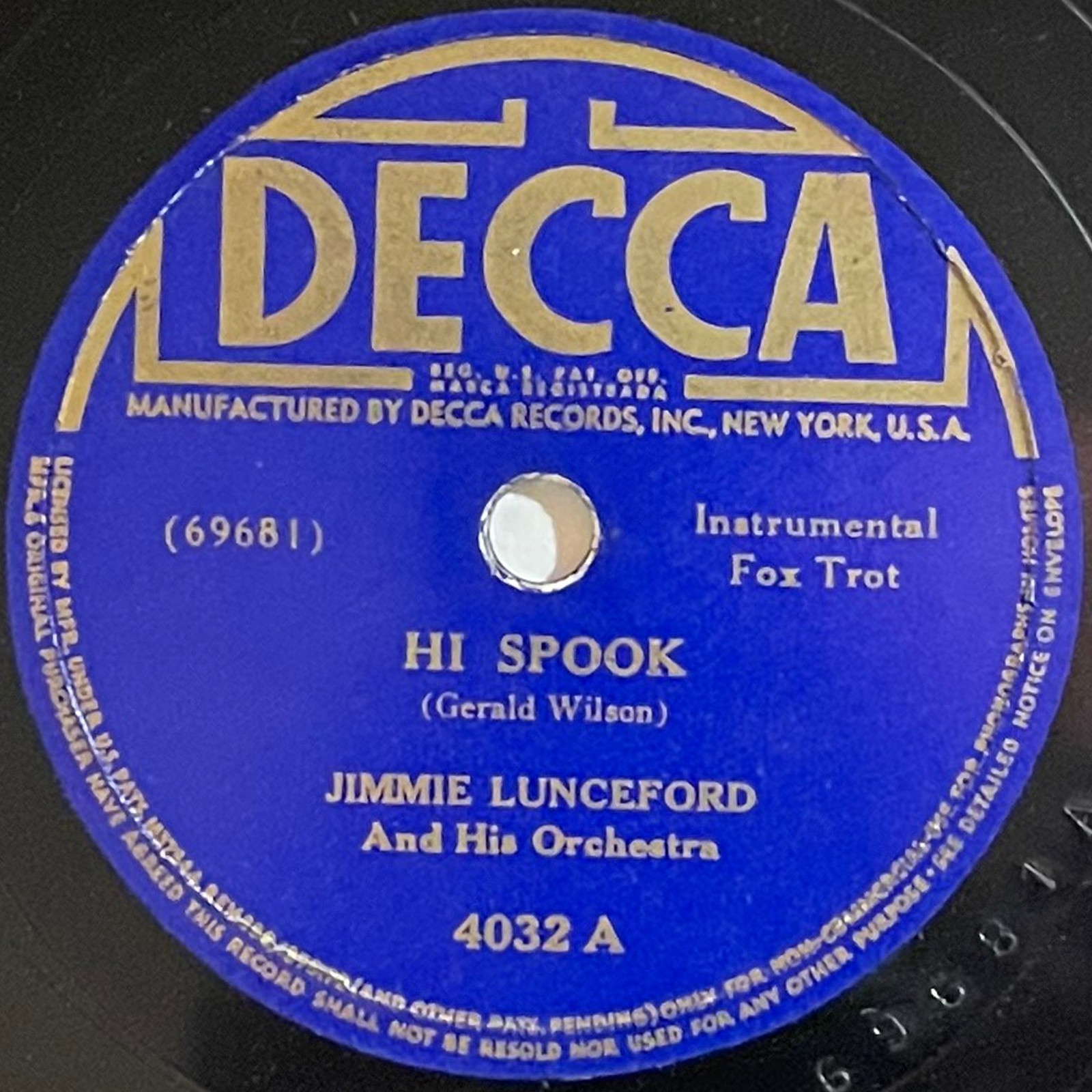 78 RPM record Jimmy Lunceford - Hi Spook / Yard Dog Mazurka