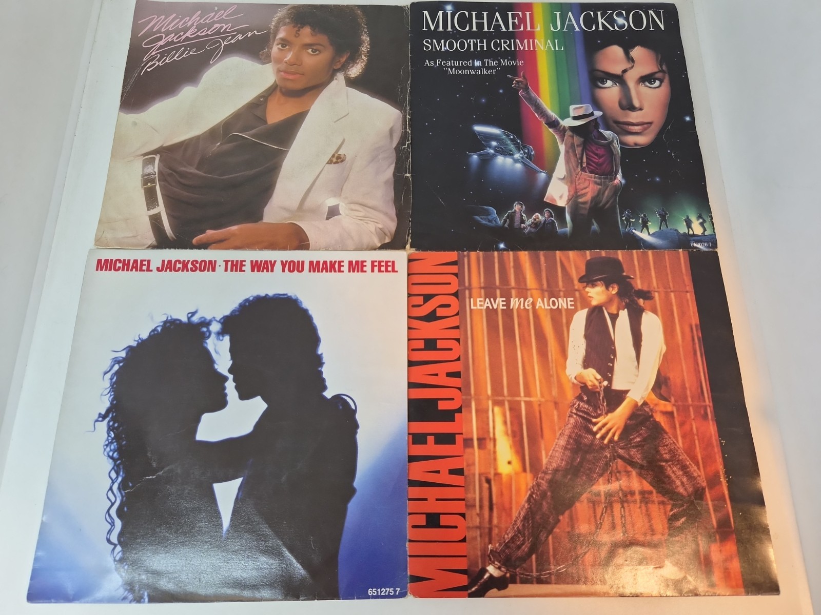 LOTTO 4x MICHAEL JACKSON Smooth criminal Billie jean 7" 45 giri disco vinile