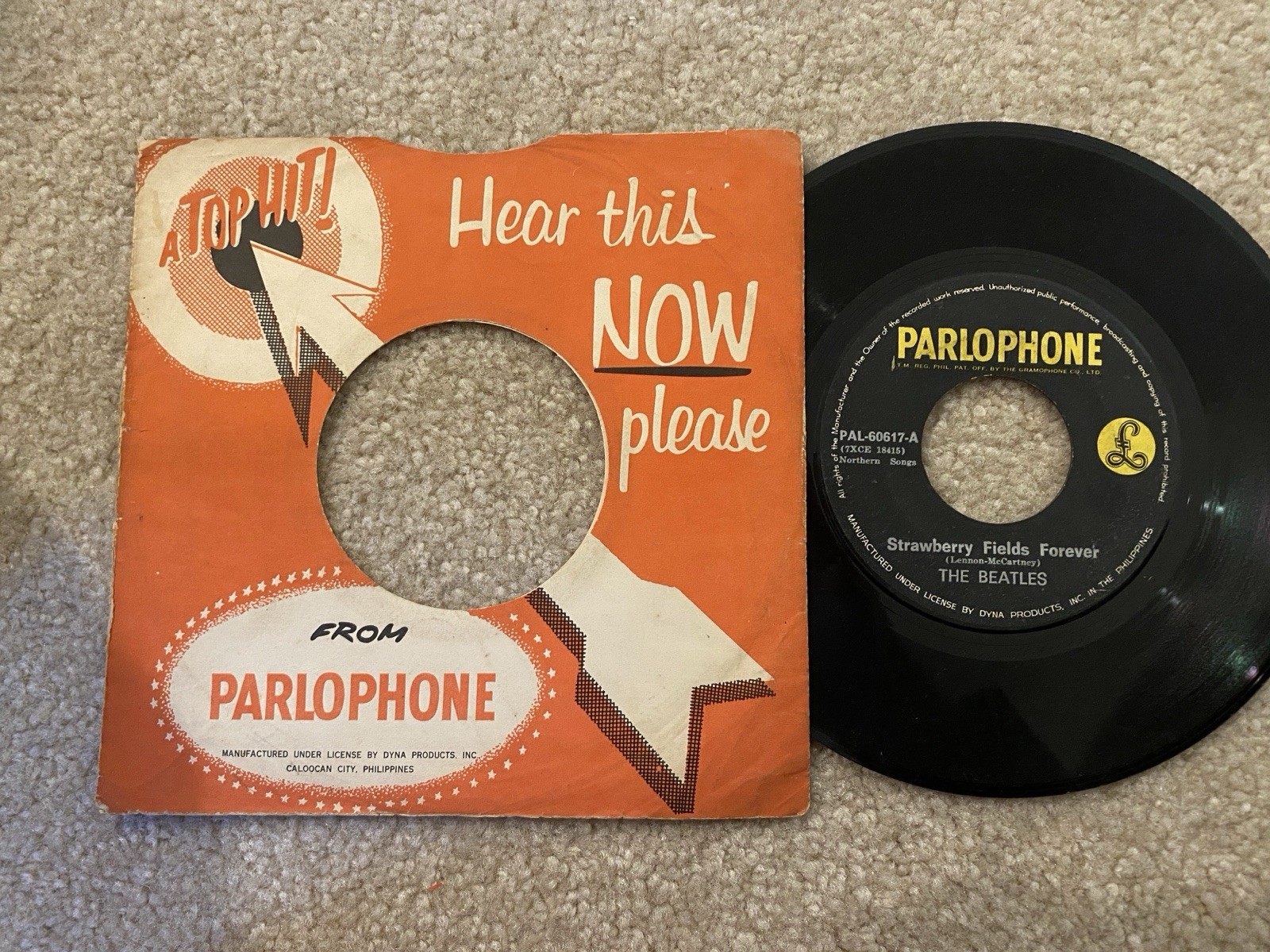 The Beatles 45 rpm Philippines 7" Strawberry Fields Forever