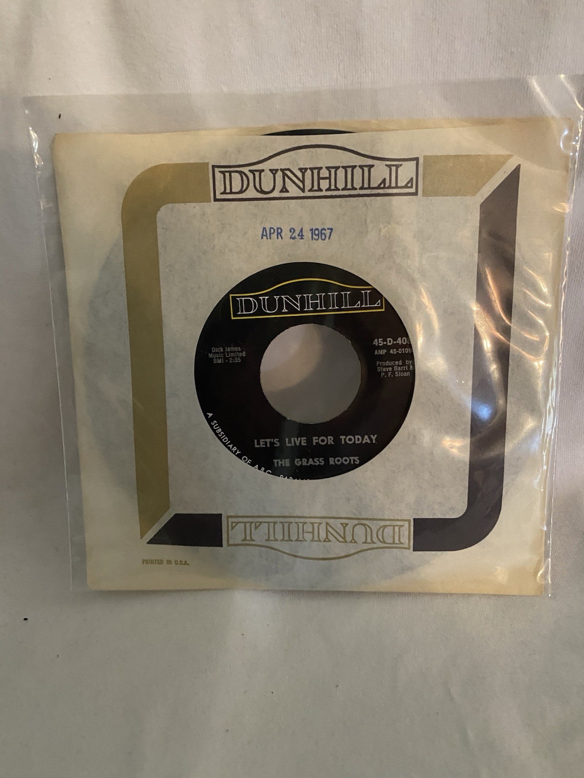 THE GRASS ROOTS - Let's Live for Today/Depressed Feeling - 45 RPM 1967 8 Copies
