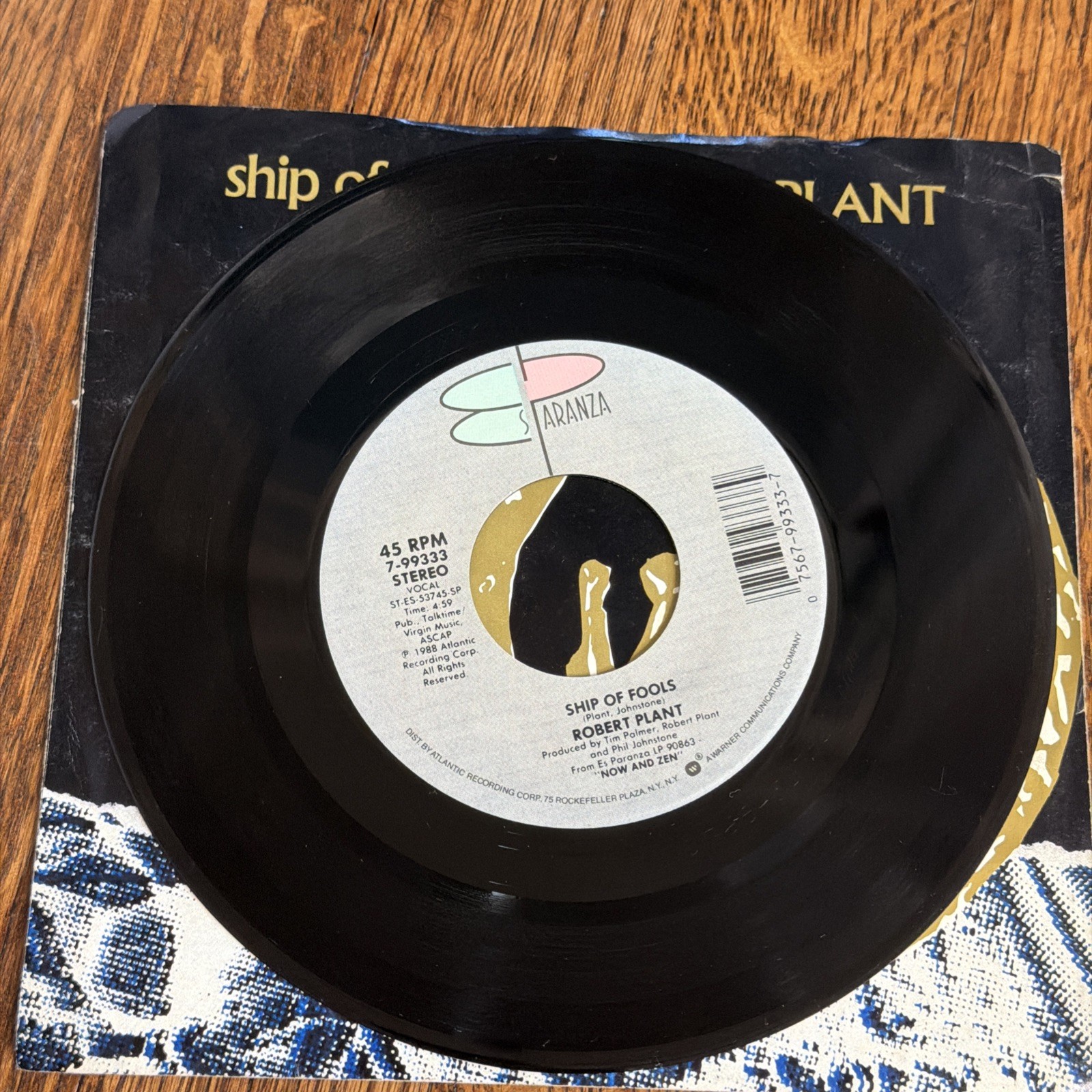 Robert Plant Ship Of Fools & Billy's Revenge Es Paranza 45rpm Vinyl-See Des