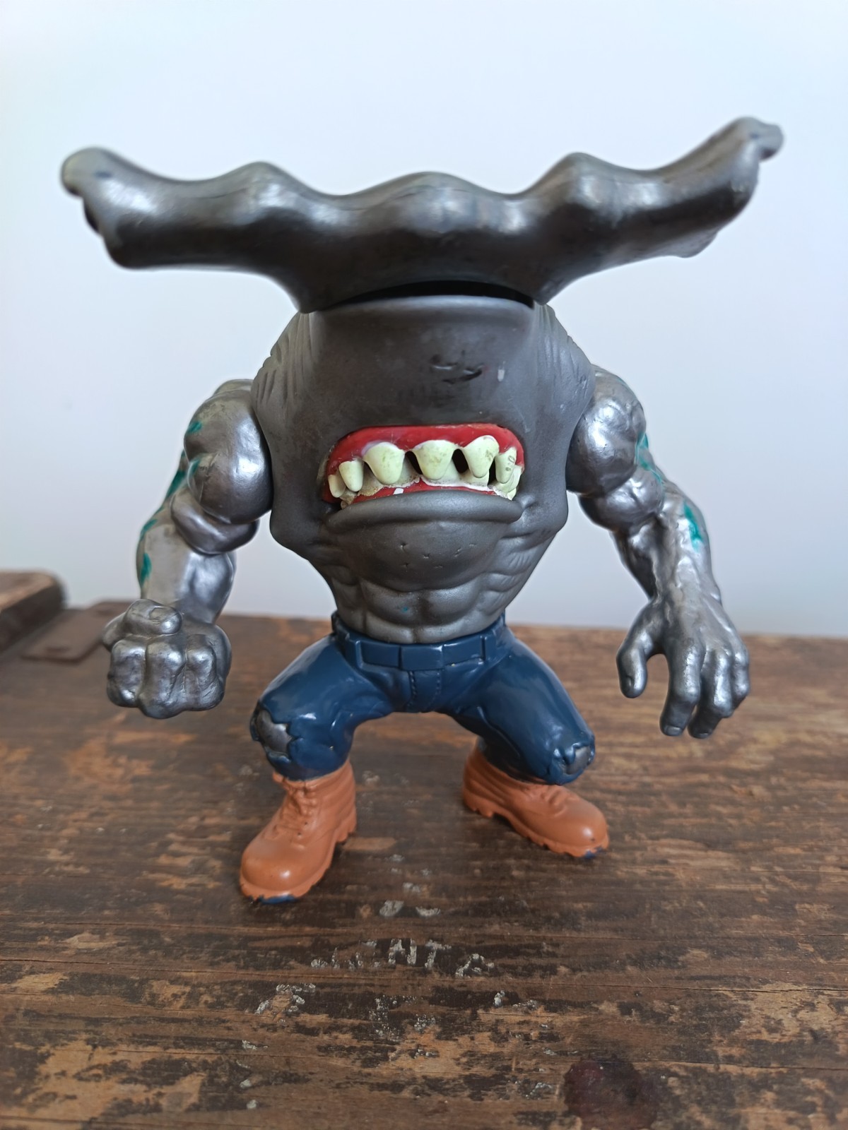 Vintage Street Sharks JAB Metallic Silver Hammerhead Action Figure