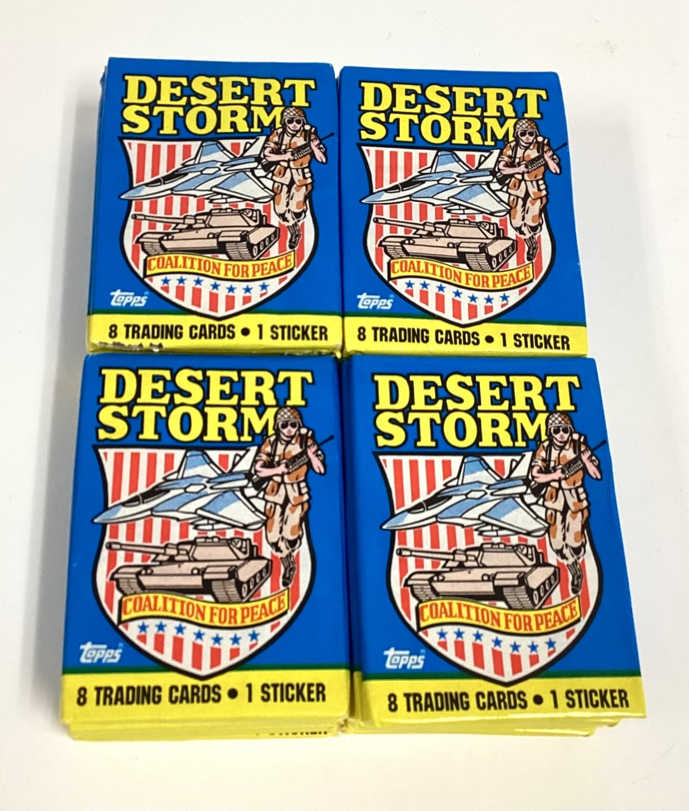 Lot of 31 SEALED Vintage 1991 TOPPS Desert Storm Trading Cards & Stickers