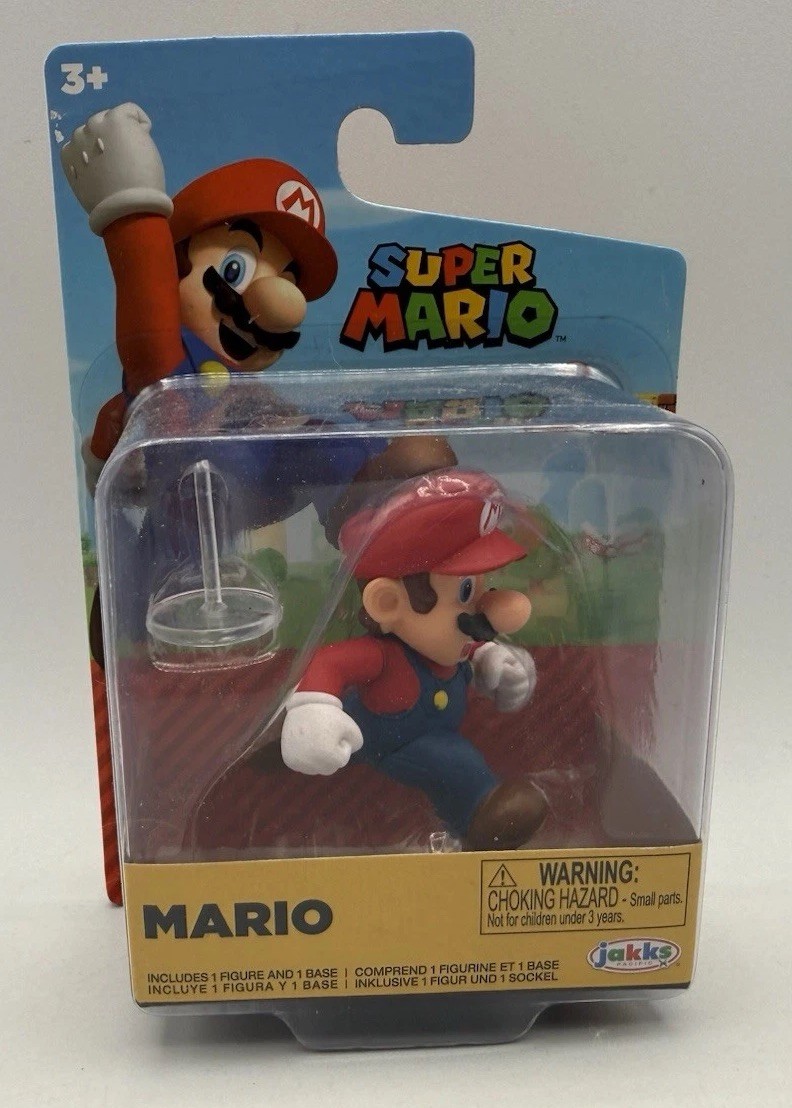 NUOVO Super Mario Bros 2.5" Funzionante Mario Action Figure Giocattolo Nintendo Jakkz Pacific