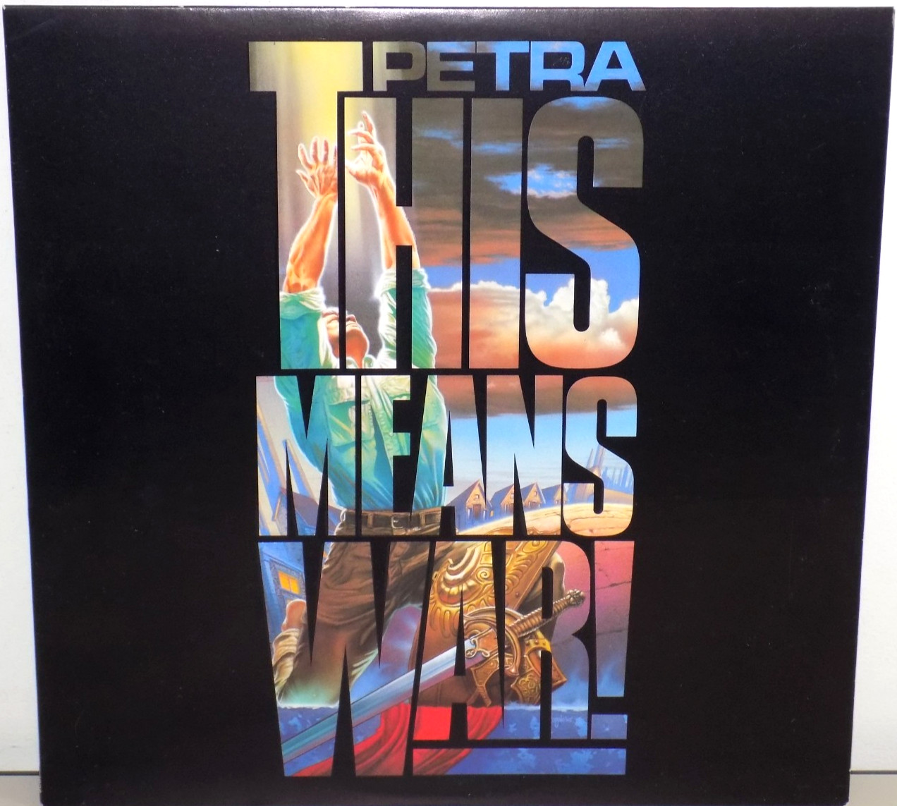 PETRA THIS MEANS WAR VINYL LP RECORD (1987) INSERT "NICE"