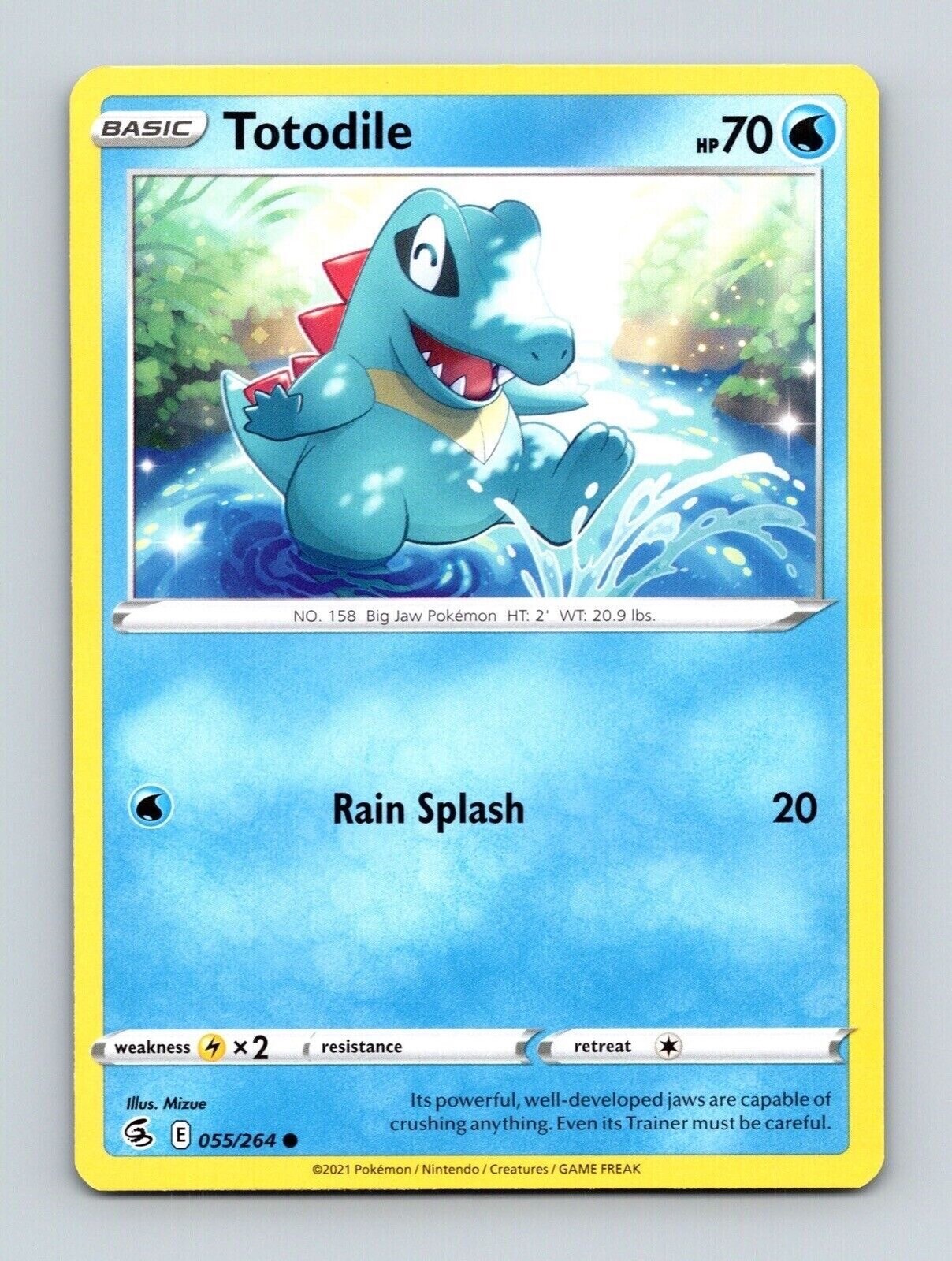 Totodile 055/264 Regular Common Fusion Strike Pokemon Trading Card TCG