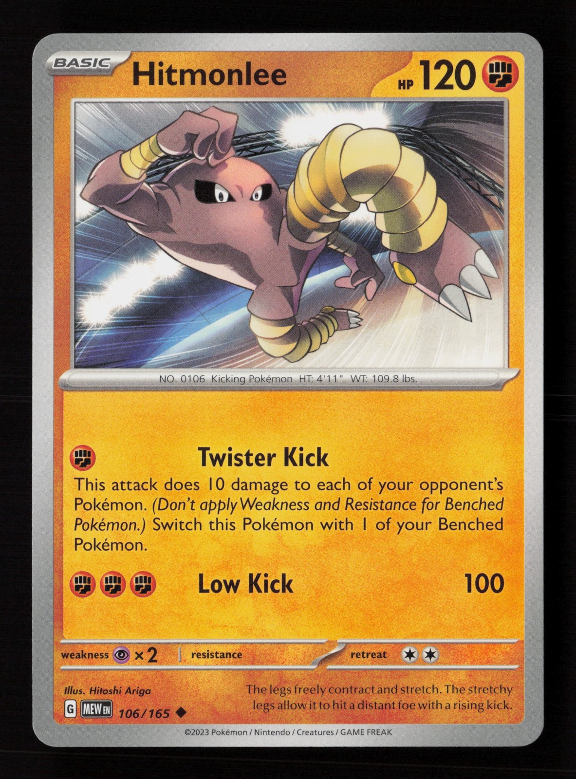 Carta Pokemon Hitmonlee 106/165 Scarlatto e Viola 151