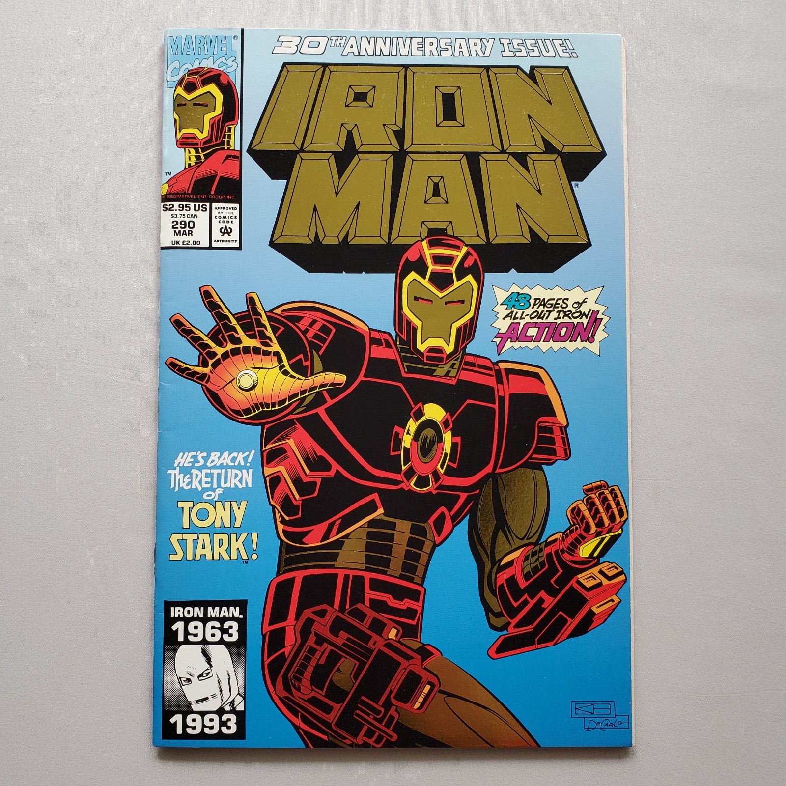 Iron Man #290 Mar 1993 Marvel Comics VF 8.0 Tony Stark Returns Kaminski Hopgood