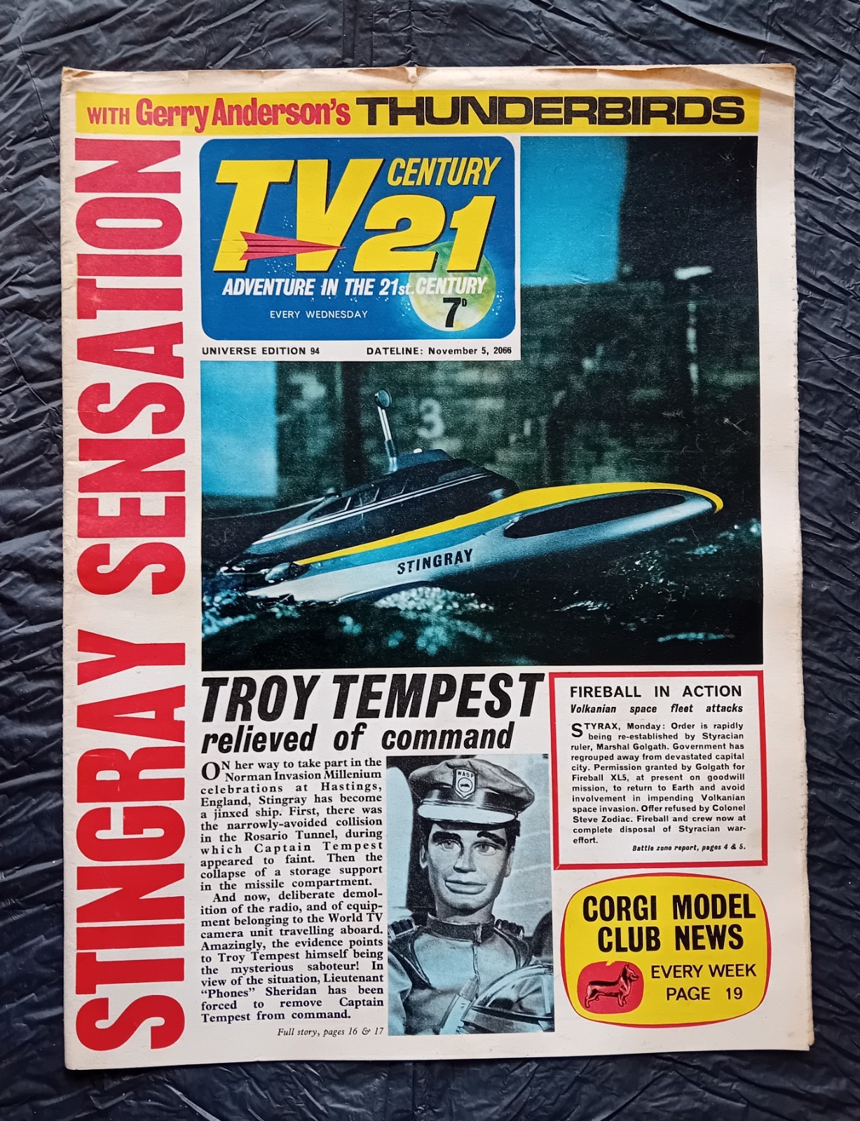 TV Century 21 comic #94 (05/11/1966). Flat/clean/complete. VGC