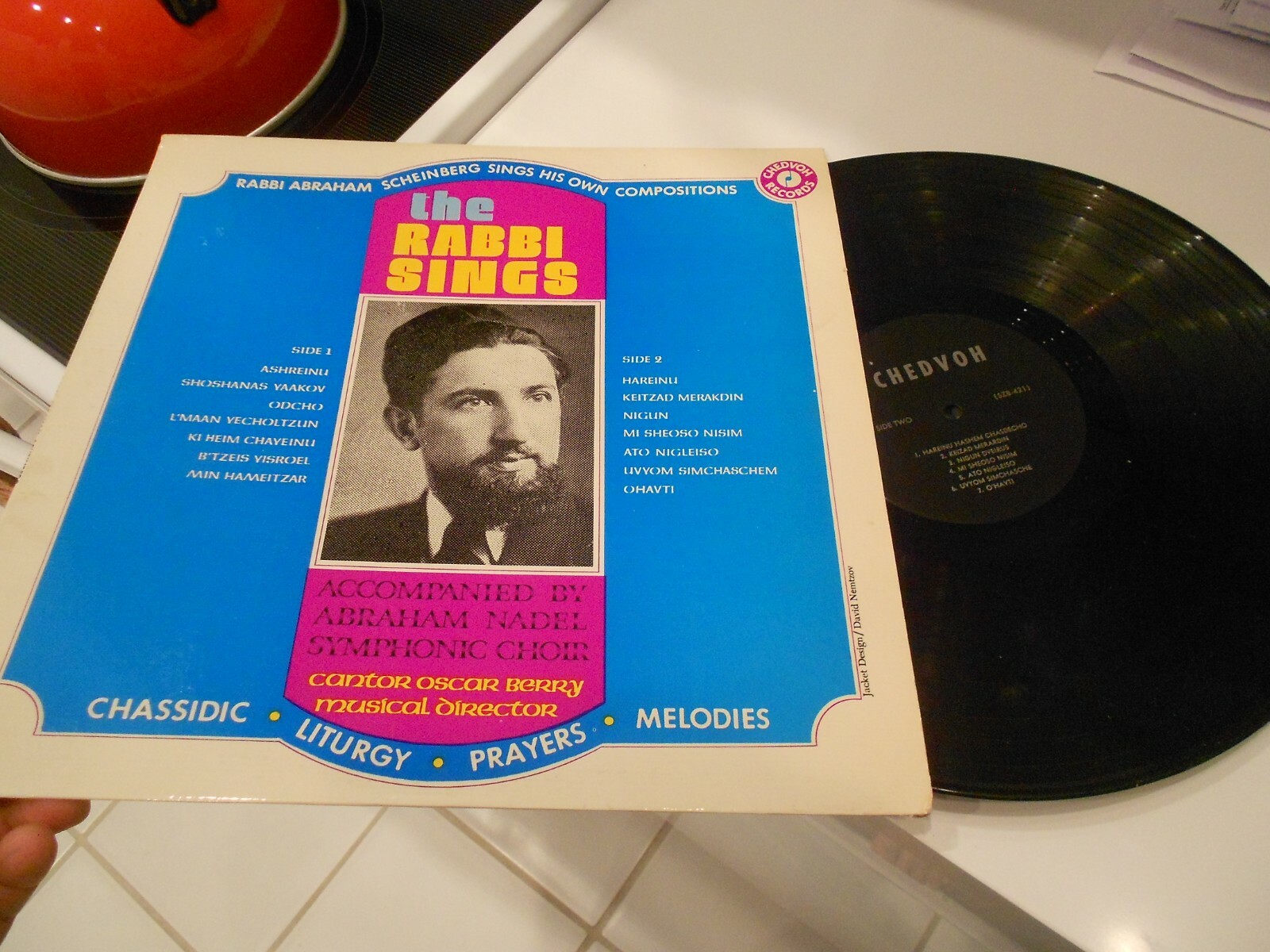 THE RABBI SINGS LP-ABRAHAM SCHEINBERG   CHEDVOH RECORDS-EXCELLENT