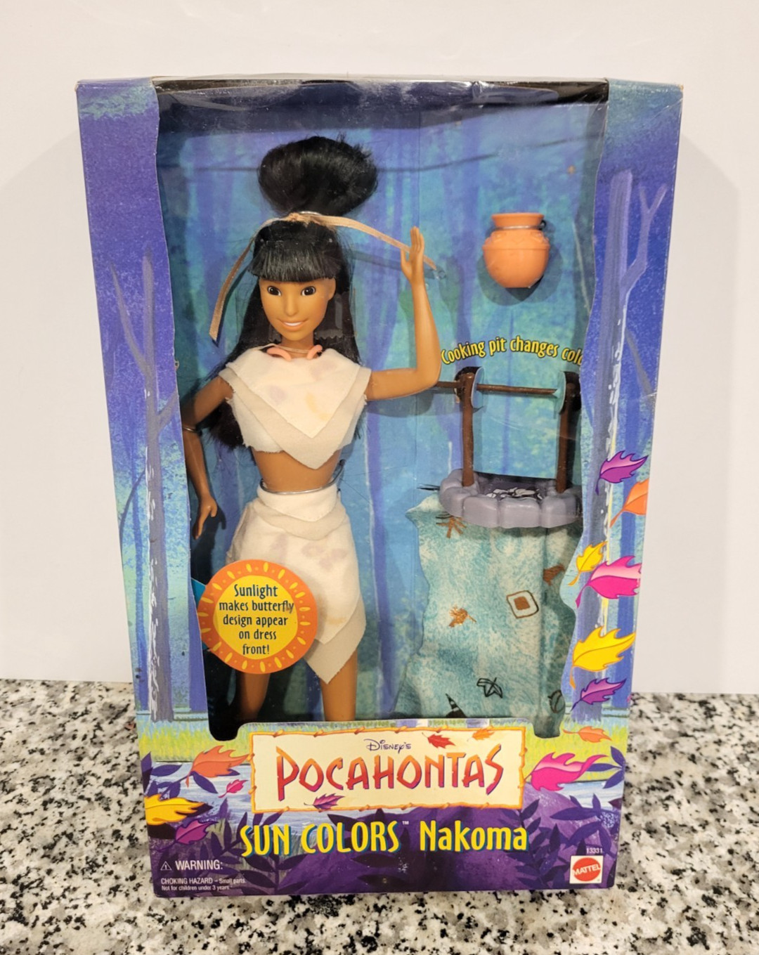 Sun Colors Nakoma 1995 POCAHONTAS Disney Mattel nuovo con scatola sigillato