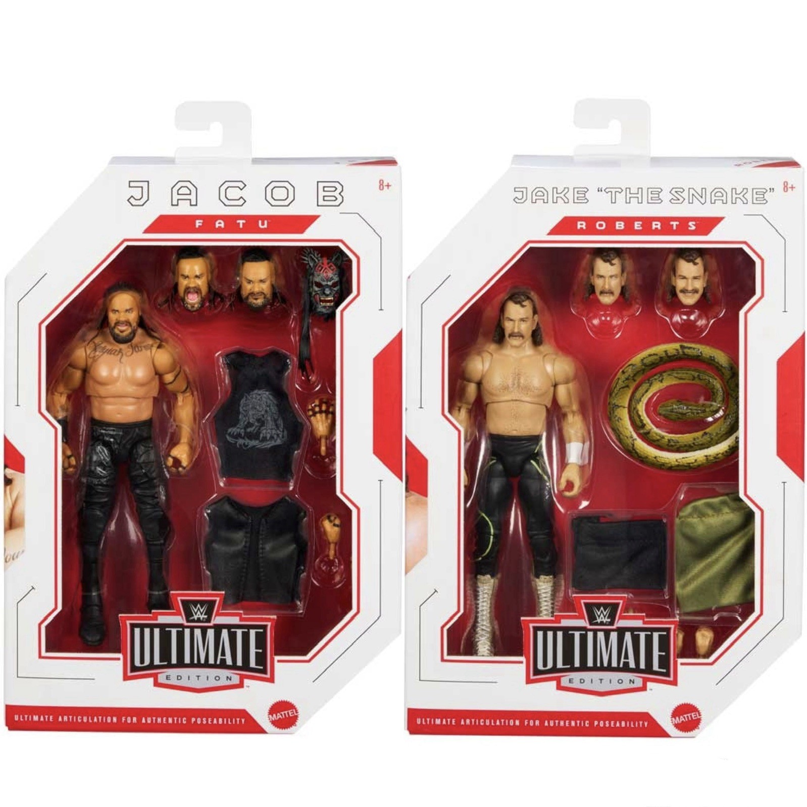 Jacob Fatu & Jake The Snake Roberts WWE Ultimate Edition Series 32 Mattel Figure