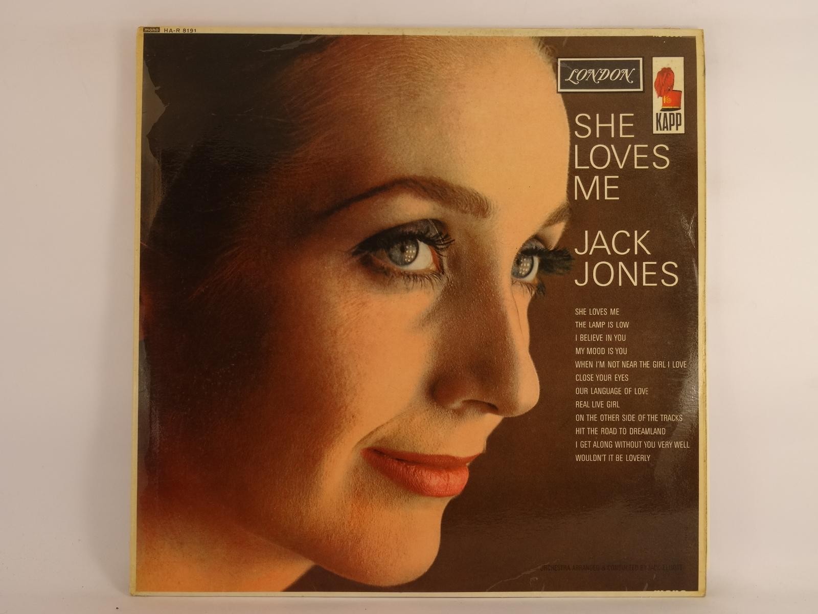 JACK JONES SHE LOVES ME (384) 12 Track LP including Picture Sleeve KAPP RECORDS