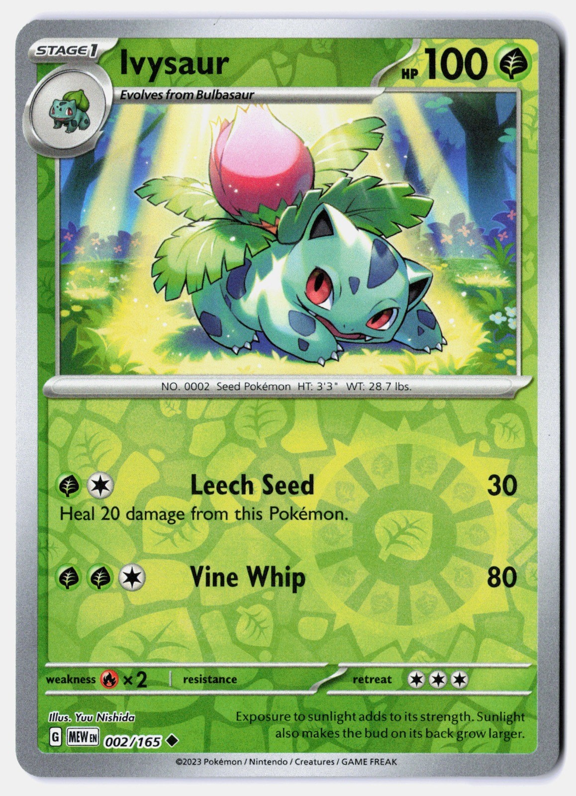 Ivysaur 002/165 Sv: Scarlet & Violet 151 Reverse Holo