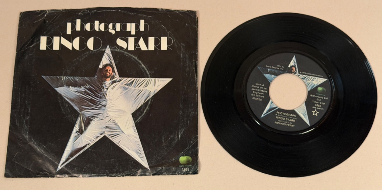 Ringo Starr, Photograph Record VG+, Apple Records