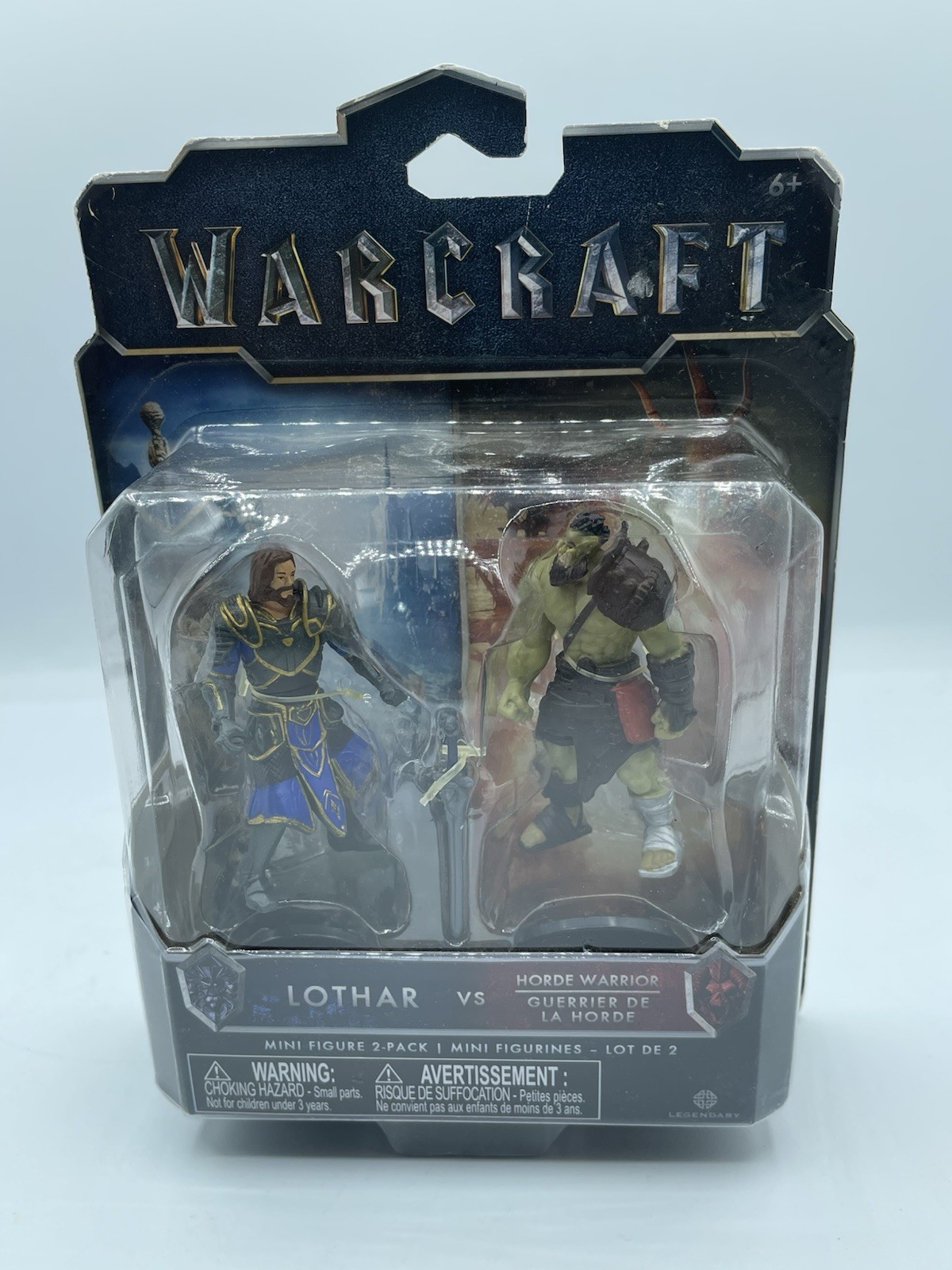 2015 Jakks Warcraft Lothar vs. Minifigures Guerriero dell'Orda confezione da 2 2,25 pollici nuove
