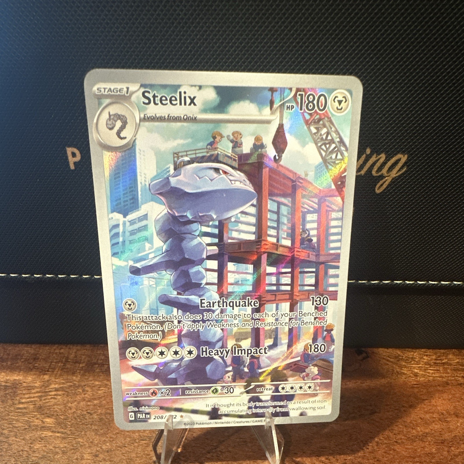 Pokemon Steelix 208/182 SV04 Paradox Rift Illustration Rare Holo ENG 2023 180HP
