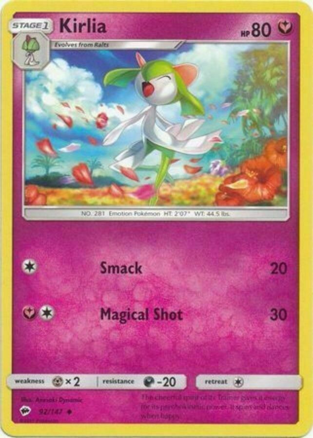 POKEMON CARD KIRLIA 92/147 NO 281 EMOTION POKEMON TCG CCG