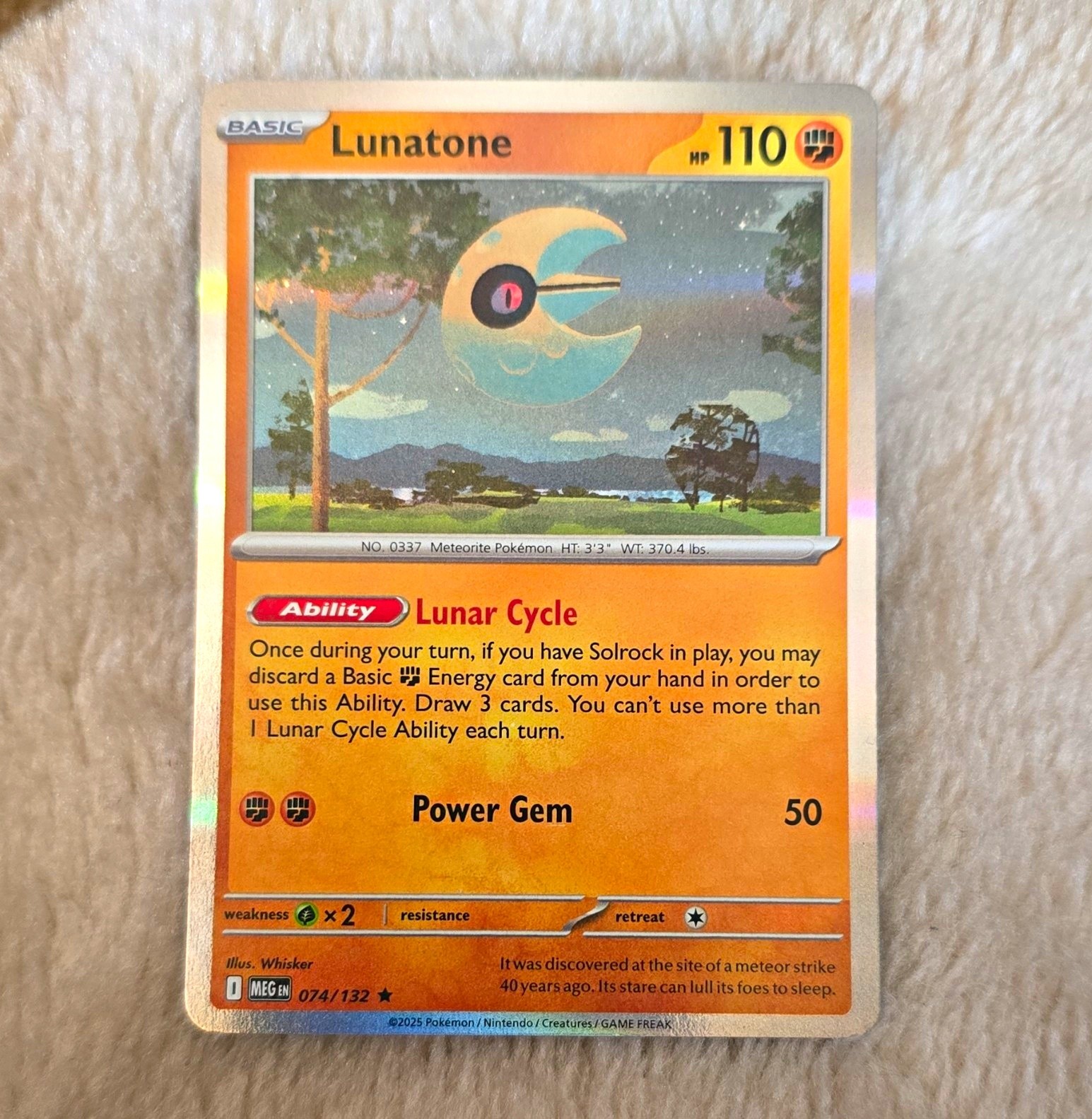 Lunatone 074/132 Mega Evolution Holo 2025 Pokémon TCG