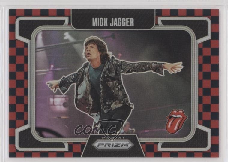 2025 Panini Prizm The Rolling Stones Scacchiera Nera e Rossa /179 Mick Jagger 0jr6