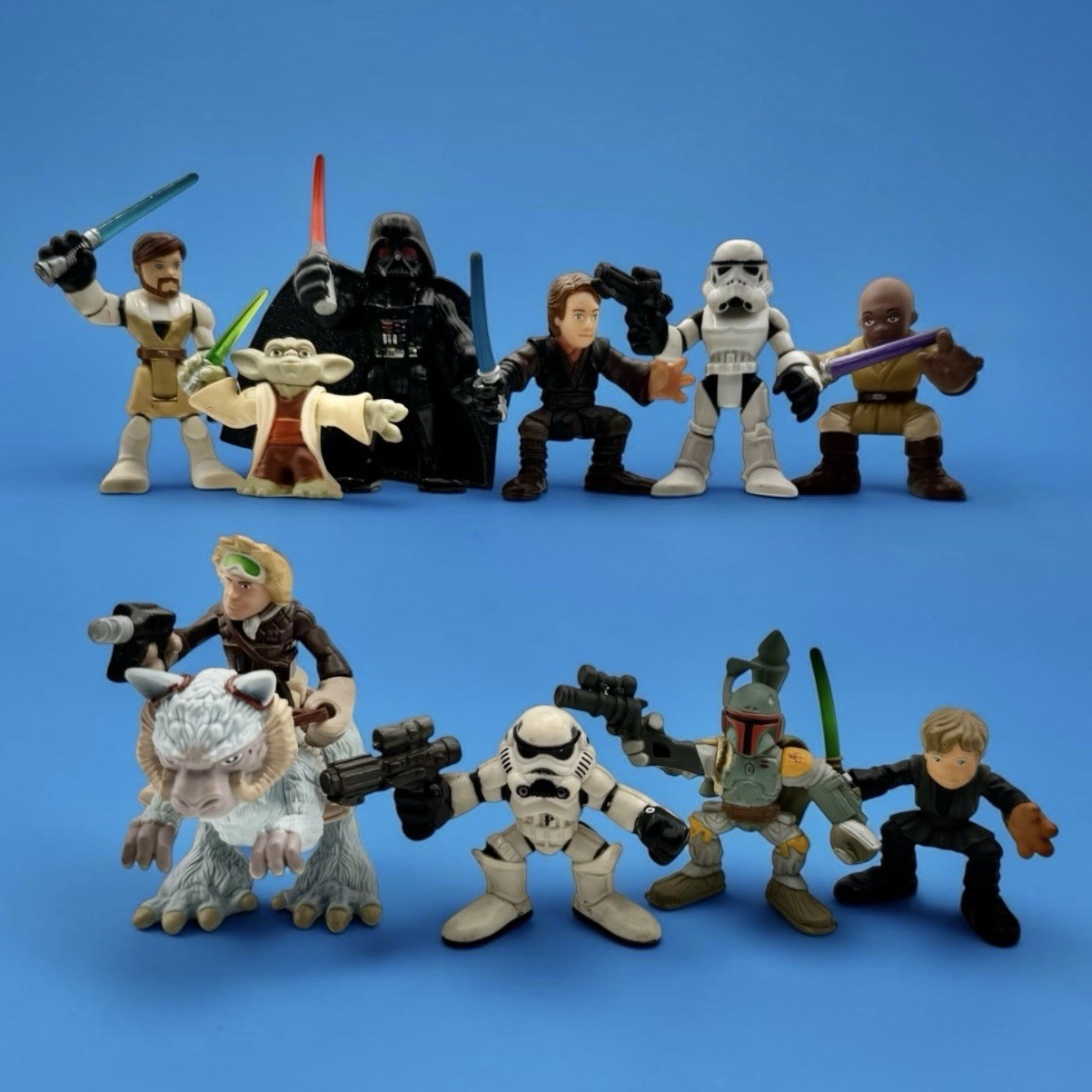 STAR WARS GALACTIC HEROES action figure giocattolo vintage lotto 10 pezzi Playskool