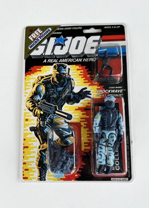 G.I. Joe A Real American Hero Shockwave Micro Figure Snake Eyes MOC Hasbro 1989