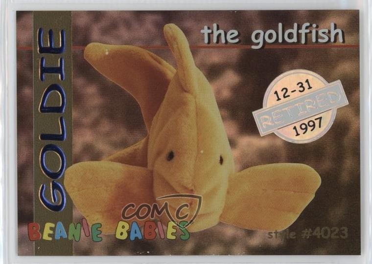 1998 Ty Beanie Babies Series 1 Retired Chase Silver Goldie the Goldfish #13 1ek