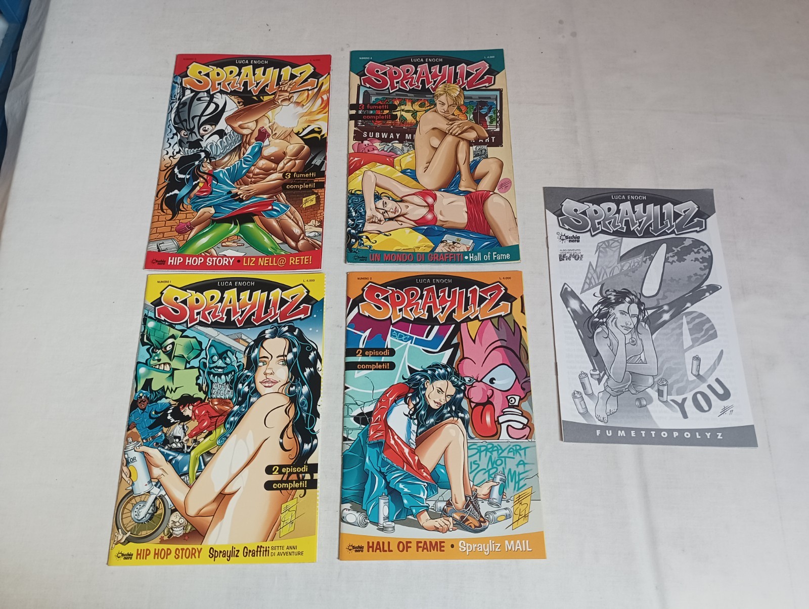 SPRAYLIZ 1 2 3 4 SERIE COMPLETA + SPECIALE FUMETTOPOLYZ ed. Macchia Nera 