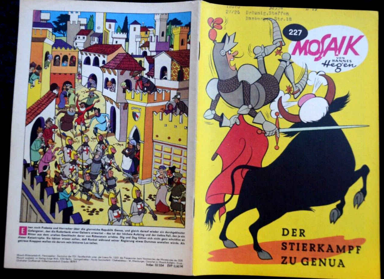 Original MOSAIK Hannes Hegen Nr. 227 Il Combattimento Di Tori A Genova DDR