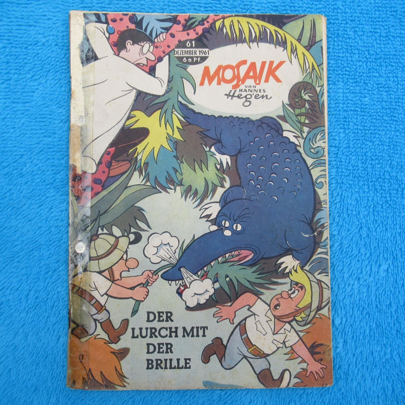 MOSAICO Digedags n.61 "Der Lurch mit der Occhiali" DDR 1961 Hegen incollato forato