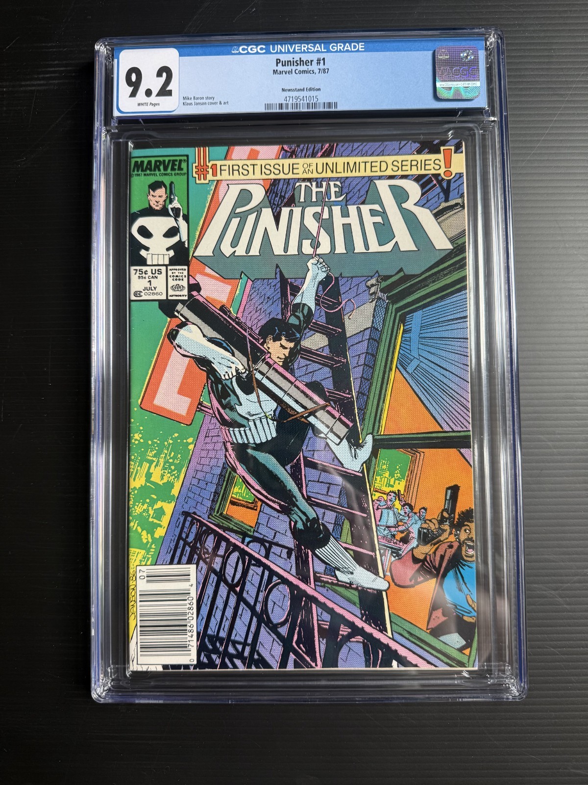 Punisher #1 CGC 9.2 Pagine Bianche Edicola 1987 Marvel 1° Serie In corso