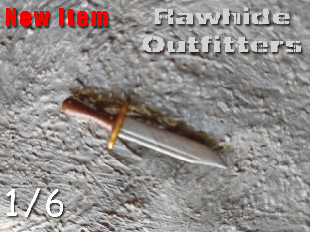 Coltello Bowie scala 1/6 manico marrone confezione piccola