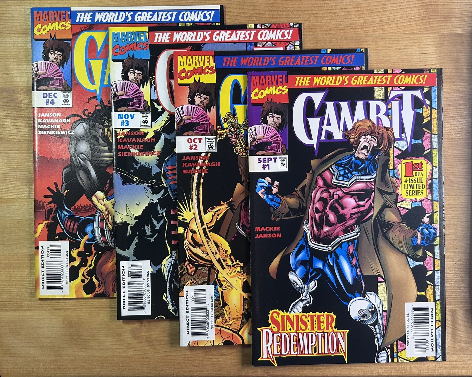 Gambit #1 2 3 4 1997 quasi nuovo - Marvel set completo serie limitata Janson Sienkiewicz