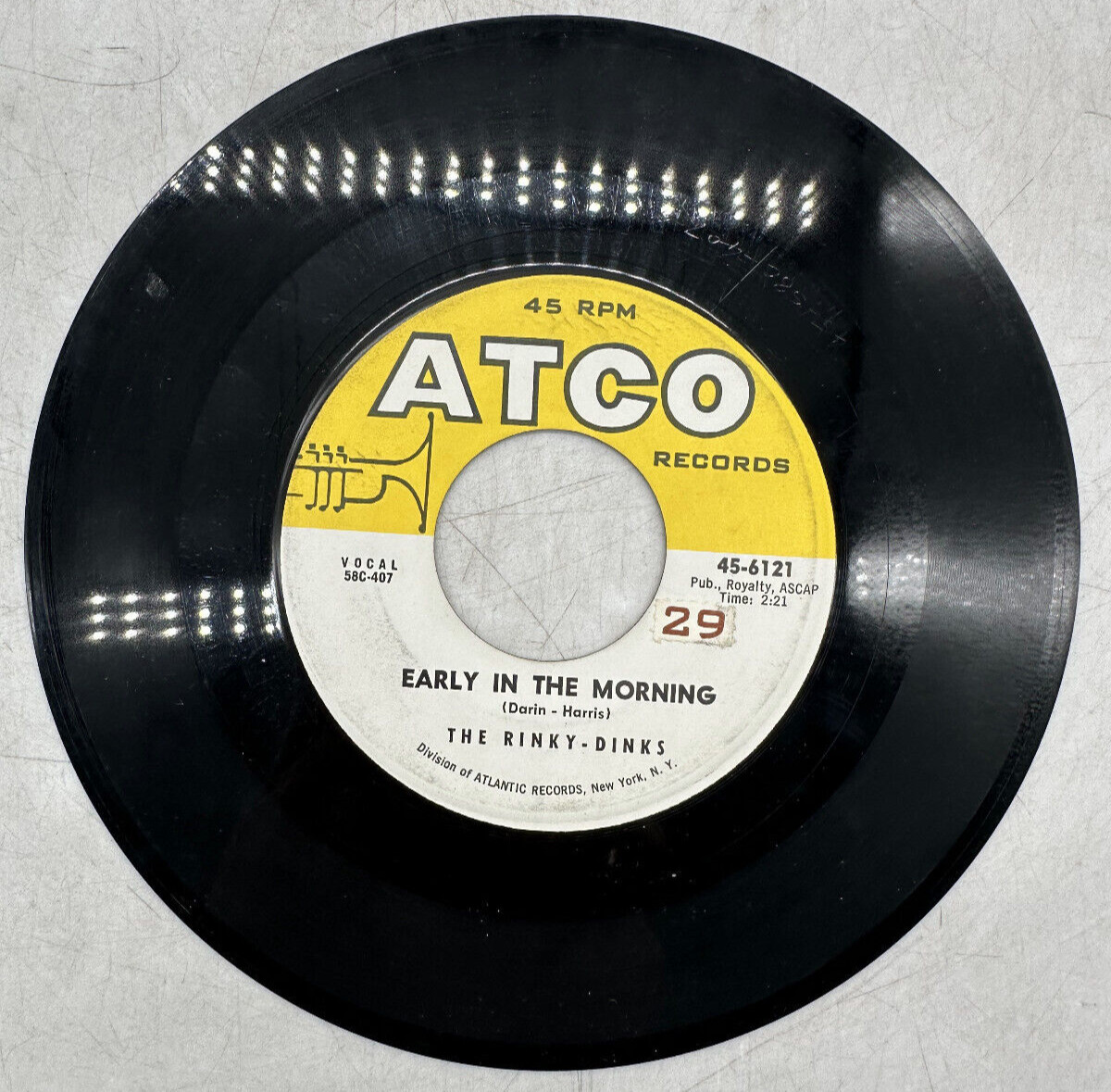 The Rinky-Dinks Early In The Morning / Now We're One ATCO Records 45-6121 EX/NM