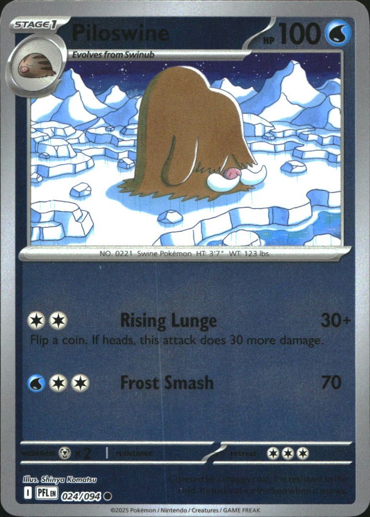 Piloswine Phantasmal Flames 024/094 comune quasi nuovo reverse holo inglese
