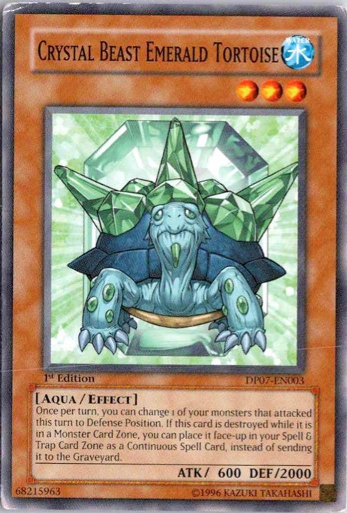 Crystal Beast Emerald Tortoise 1st Edition DP07-EN003 Moderately Played MP