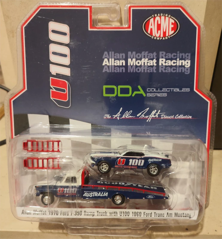 Greenlight - Allan Moffat 1970 Ford F-350 Ramp Truck with U100 1969 Ford Trans Am Mustang
