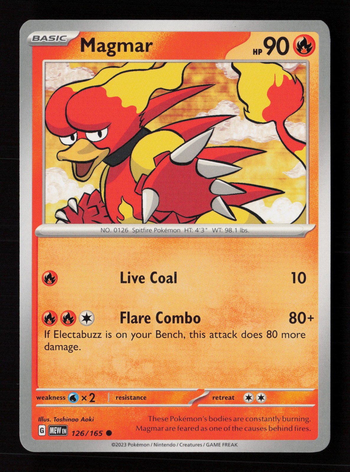 Carta Pokemon Magmar 126/165 Scarlatto e Viola 151