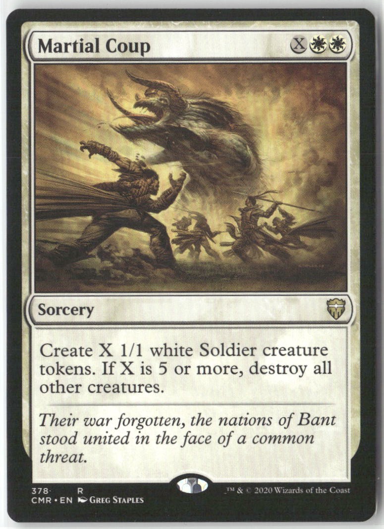 Martial Coup 378 Rare Commander Legends Magic: The Gathering Near Mint