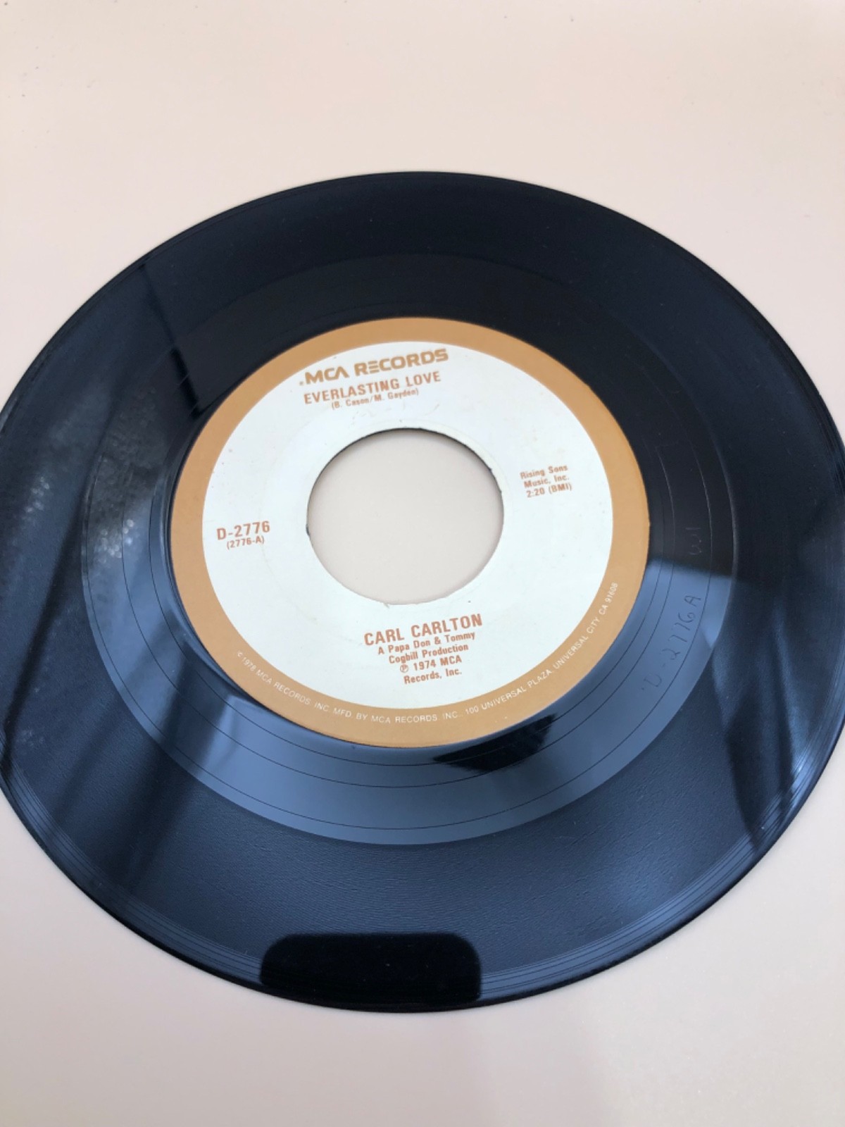 45 RECORD - CARL CARLTON - EVERLASTING LOVE NM