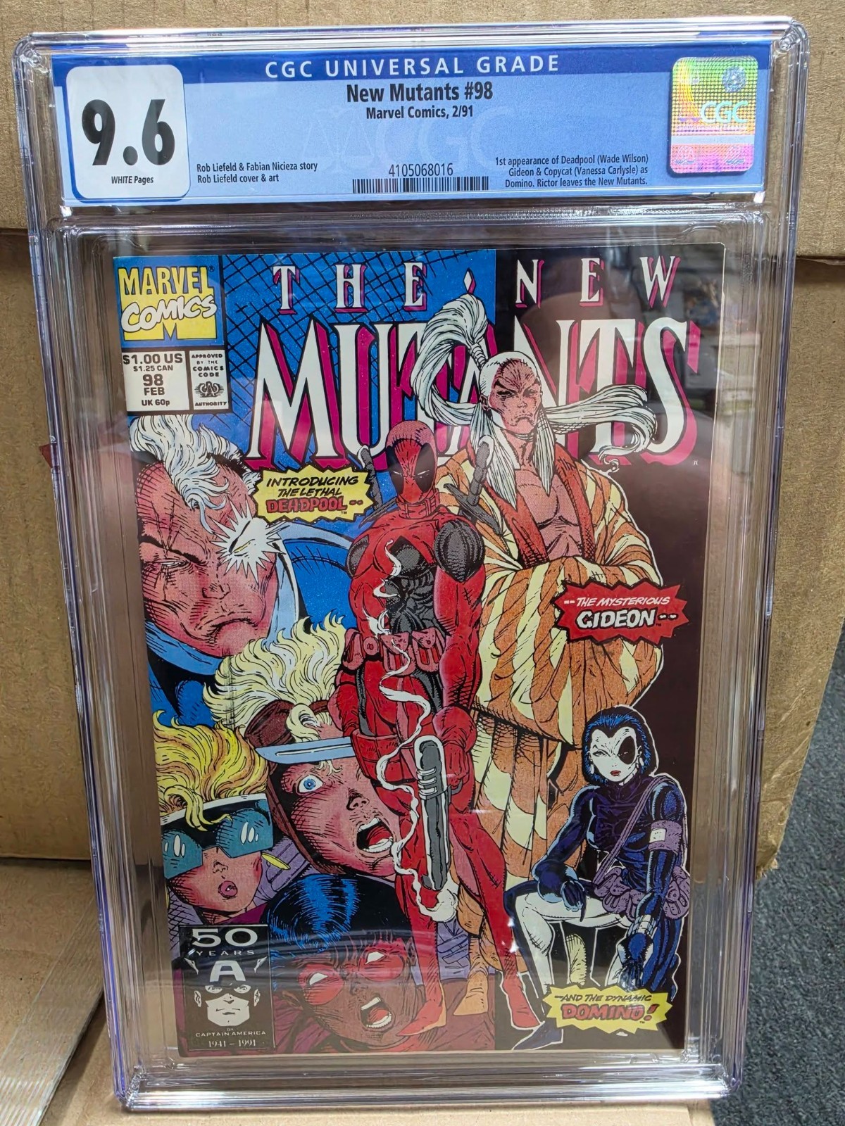 NEW MUTANTS #98 CGC 9.6 PAGINE BIANCHE 1° DEADPOOL ROB LIEFELD 1991
