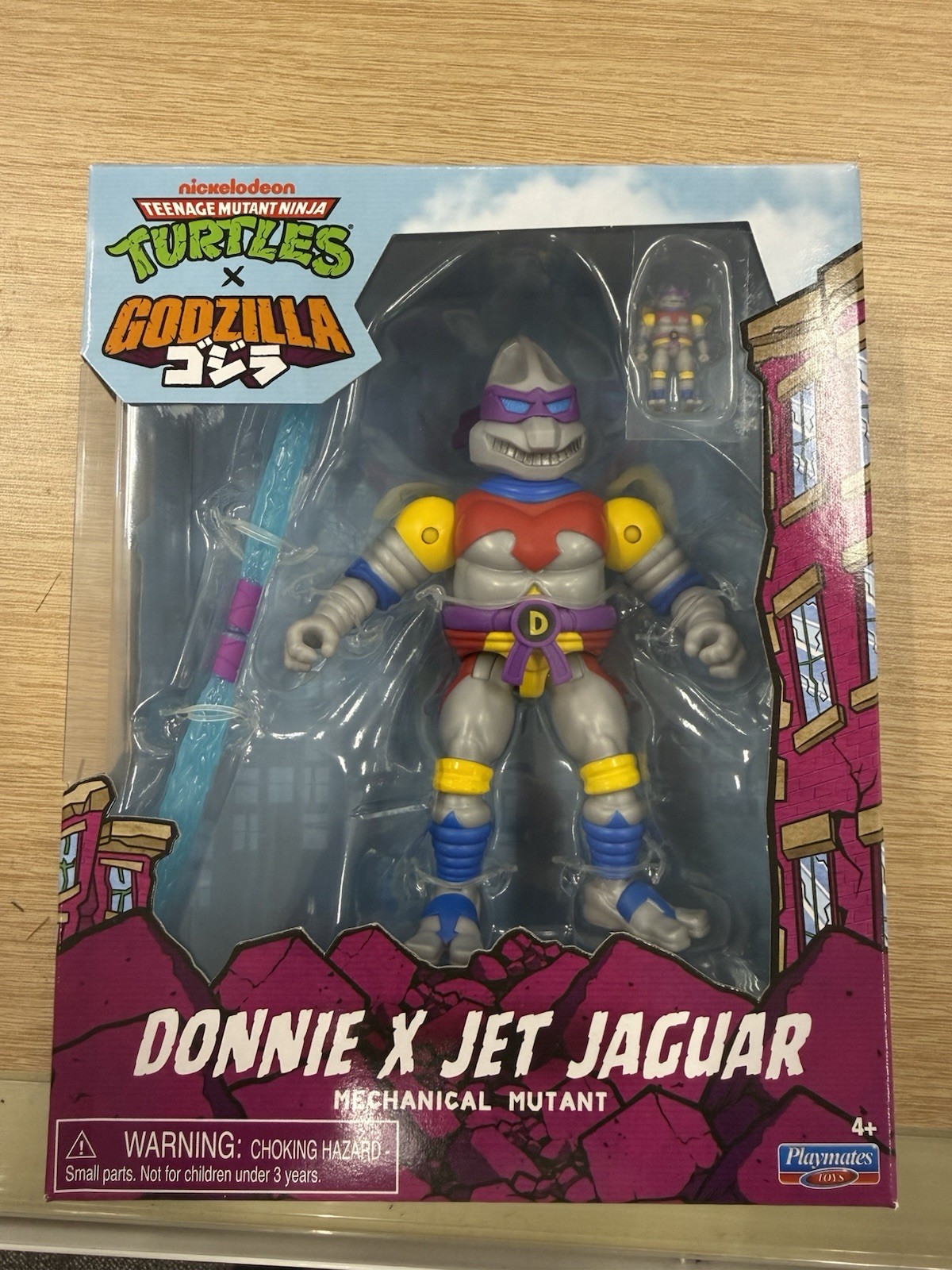 Playmates Toys TMNT x Godzilla Donnie x Jet Jaguar Action Figure w/ Staff 🔥