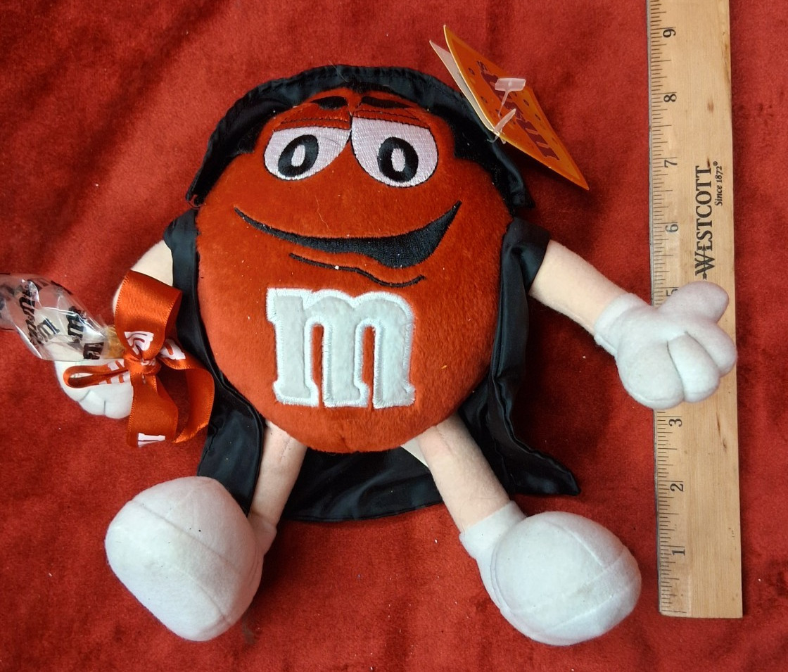 NWT M&Ms Red Vampire Plush Halloween Galerie Collectible Toy Paper Tag 8"