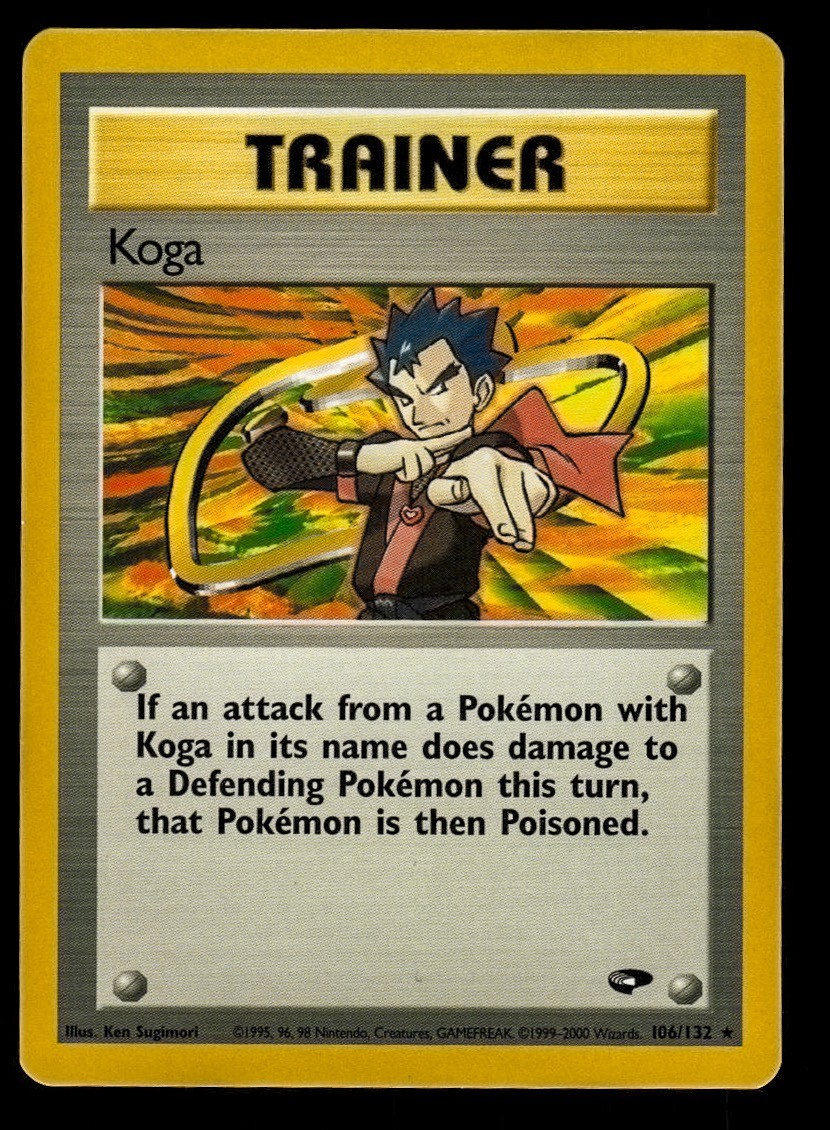 MP+ Unlimited Koga 106/132 Sfida Palestra Pokemon 2000 Ken Sugimori
