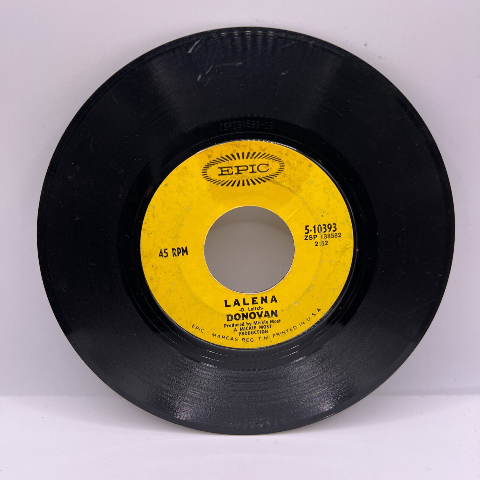 Vinyl 45 RPM Record - Donovan - Lalena / Aye My Love
