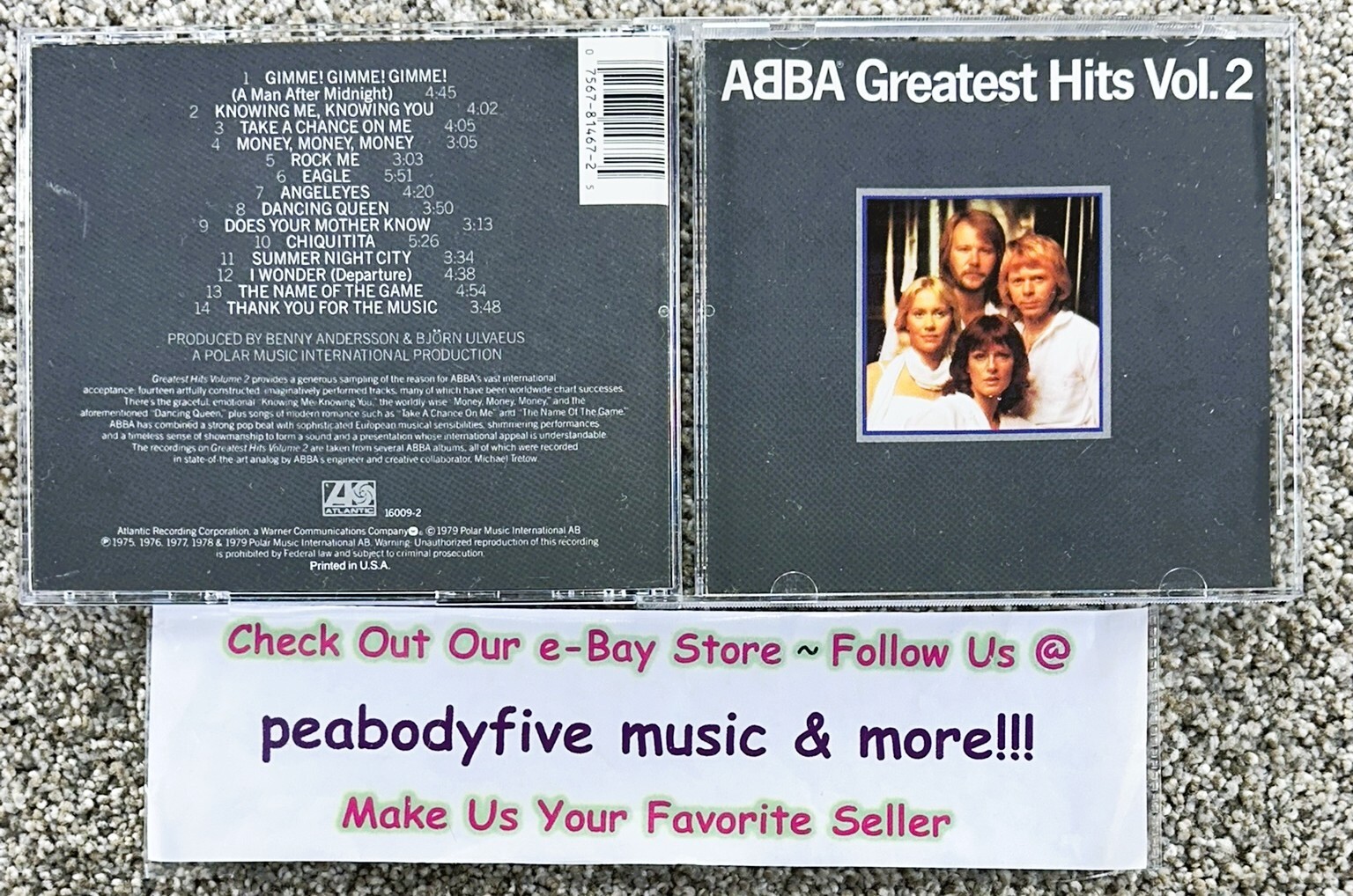 ABBA Greatest Hits Vol. 2 CD TARGET DISC! WEST GERMANY Atlantic 16009-2 RARE OOP