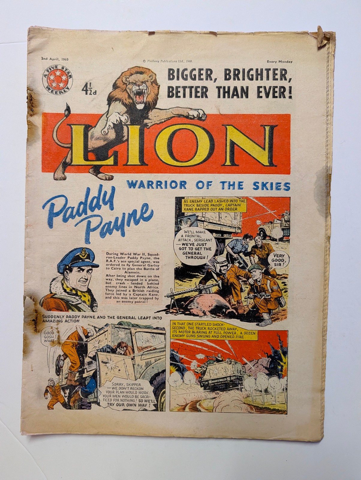 Lion Comic, 2nd April 1960, Amalgamated Press/Fleetway Publishing