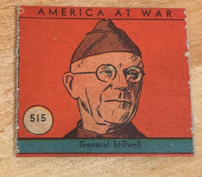 1942 R12 WS Corp America in guerra #515 General Stillwell Card VG+ bella