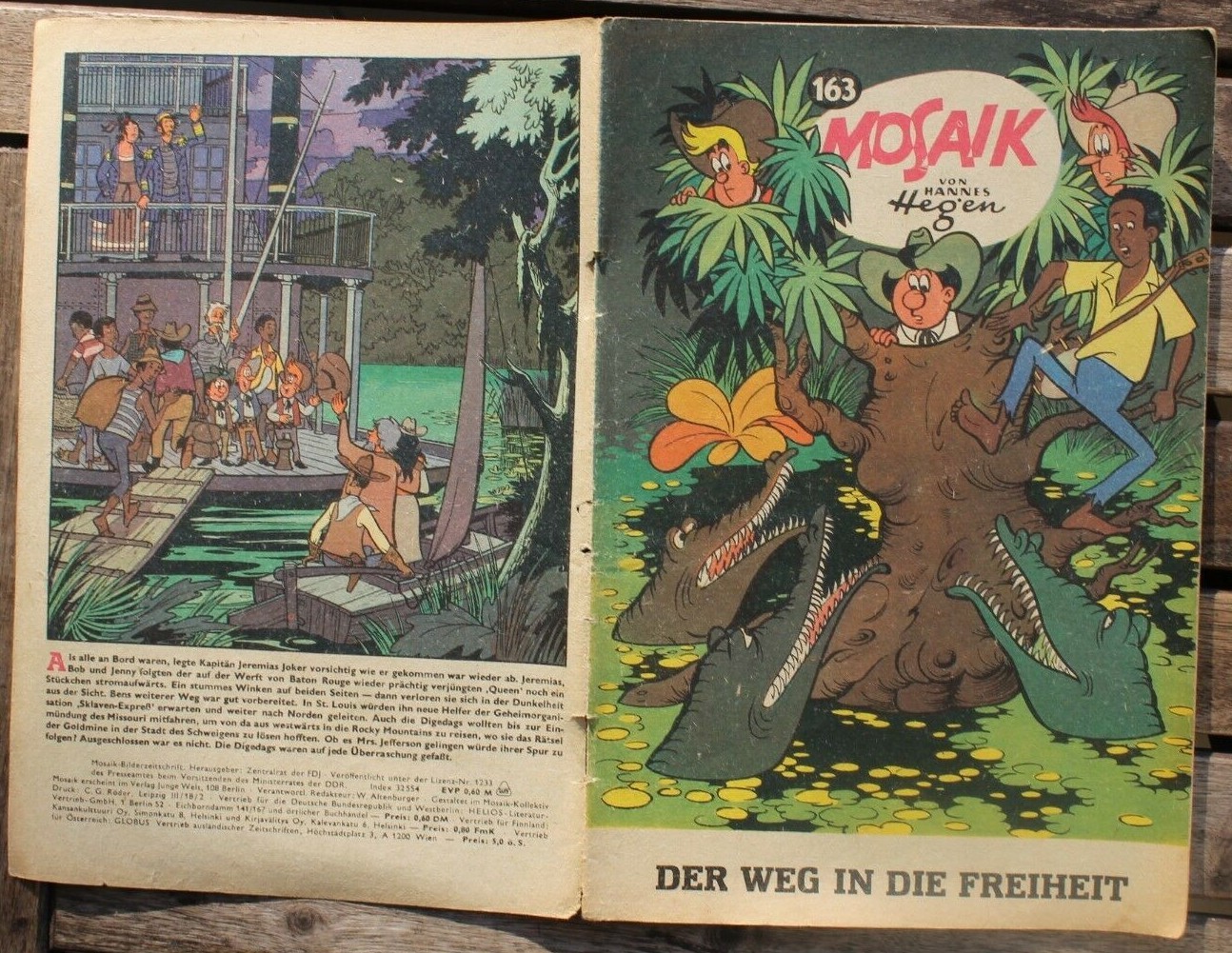Originale Mosaico Hannes Hegen No. 163 Il Distanza IN La Freiheit Giugno 1970 Z.